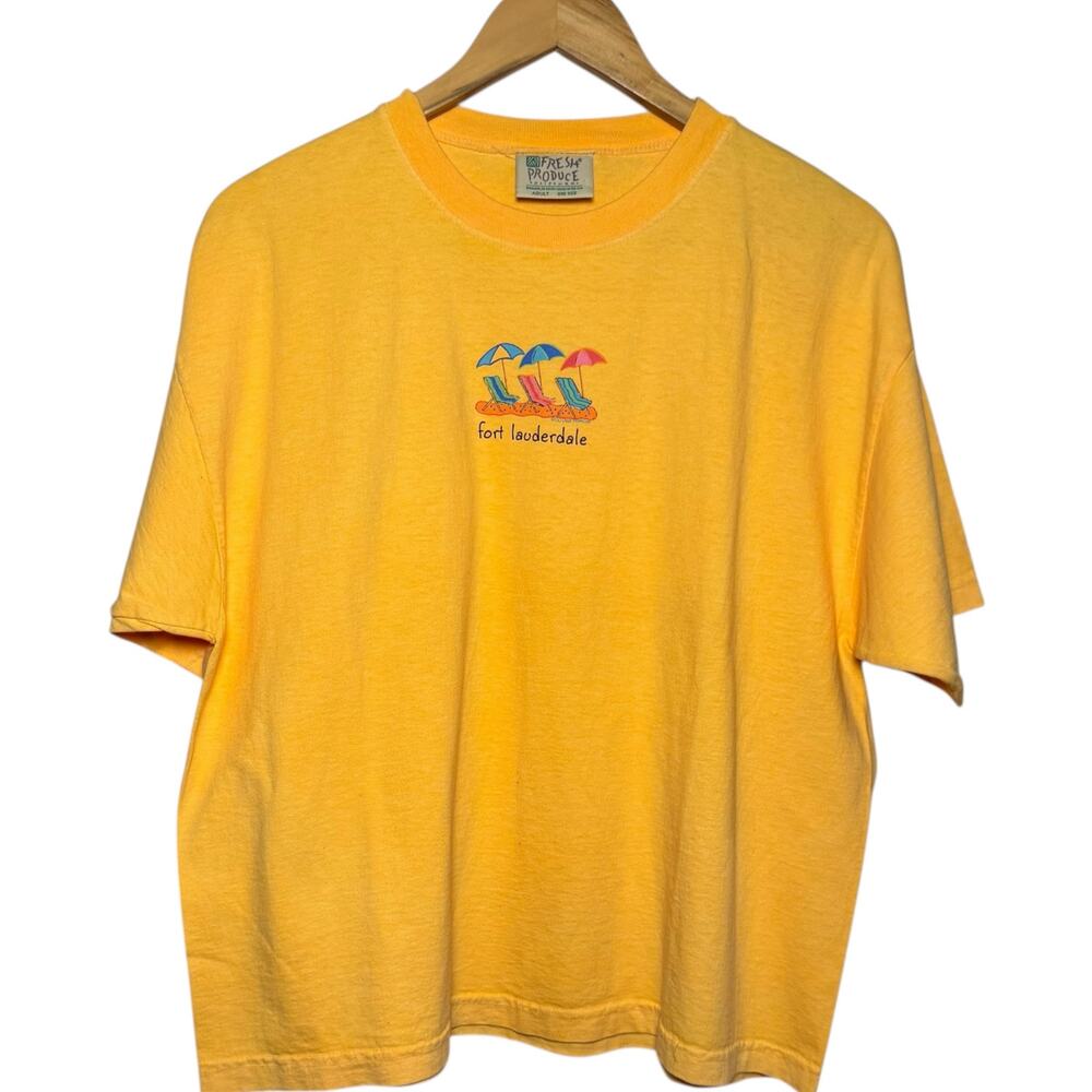 2000 Fresh Produce Yellow Ft Lauderdale Beach Chair One Size Boxy T-Shirt
